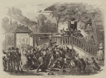 Eine Hochzeitszeremonie in Embrun (Stich)
