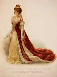 Eine Peeress des Reiches in ihren Krönungsroben