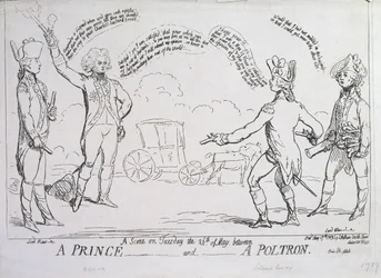 Ein Prinz und ein Feigling, veröffentlicht von J. Aitken 1789