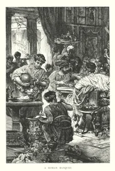 Ein römisches Bankett (Gravur)