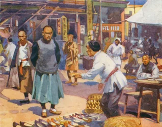 Eine Straßenszene in China