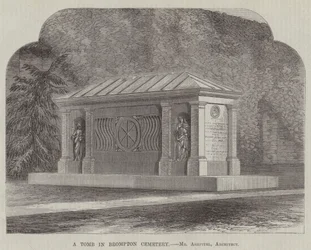Ein Grab in Brompton Cemetery, Mr. Ashpitel, Architekt (Gravur)