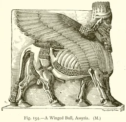 Ein geflügelter Stier, Assyrien