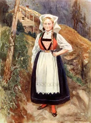 Eine Frau aus Hardanger, Norwegen