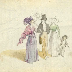 Eine Familie beim Spaziergang, ca. 1825