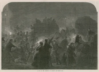 Ein Nebel in den Straßen von London