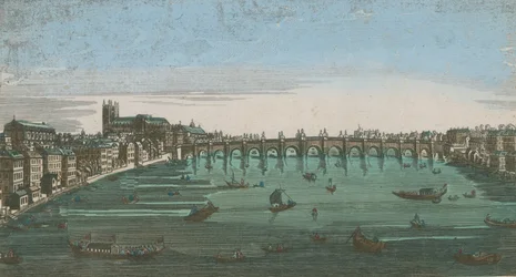 Allgemeine Ansicht der Segelschiffe auf den Gewässern der Themse