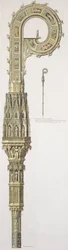 Eine geometrische Erhebung des Krummstabs von William of Wykeham (ca. 1320-1404) veröffentlicht 1785