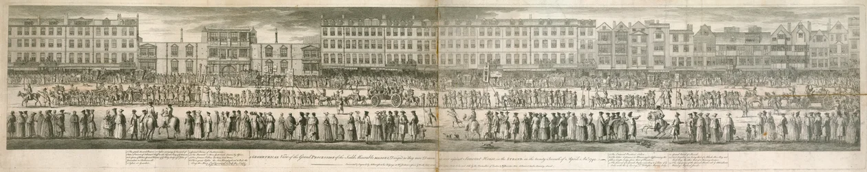 Eine geometrische Ansicht der großen Prozession der Scald Miserable Masons