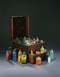 Eine Mahagoni-Künstlerfarbbox, angeblich im Besitz von John Adams von der HMS Bounty