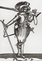 Ein Musketier während der Herrschaft von König James I., aus 