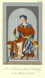 Ein Edelmann des 13. Jahrhunderts in seinem Staatsgewand