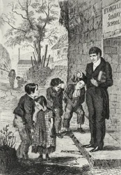 Ein ernster Herr, der eine Fabrik besitzt