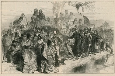 Eine Skizze beim internationalen Bootsrennen