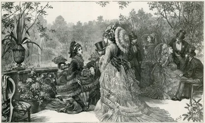 Eine Skizze von Ihrer Majestät Gartenparty, Buckingham Palace, von der Terrasse des Sommerhauses