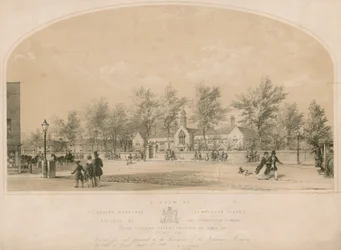 Eine Ansicht des St. Peters Hospital, Newington Street, Southwark