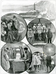 Ein Besuch im Kanaltunnel, Illustration aus The Graphic, 4. März 1882