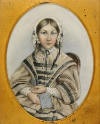 Eine junge Florence Nightingale in einem ovalen Rahmen