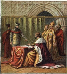 Abdankung von König Richard II. von England (1367-1400) im Jahr 1399 zugunsten seines Cousins Heinrich (Heinrich IV. von England)