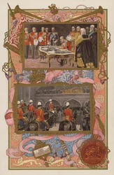 Thronbesteigung von König Edward VII: Unterzeichnung der Proklamation; die Proklamation wird gemacht