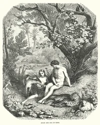 Adam und Eva im Paradies