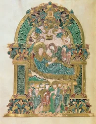 Mariä Himmelfahrt, aus dem Benedictional des St. Aethelwold, Winchester, ca. 980