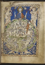 Psalter, mit zusätzlichen Hymnen und Gebeten und einer mittelalterlichen Weltkarte (