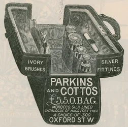 Werbung für Parkins und Cottos Tasche