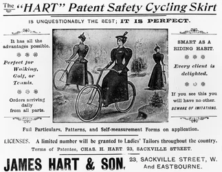 Werbung für den Hart Patent Sicherheits-Rock, ca. 1897