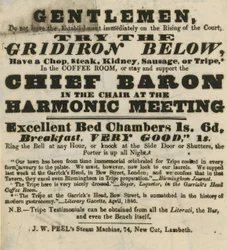 Werbung für das Garricks Head, Bow Street