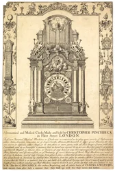Werbung für Christopher Pinchbeck Astronomische und Musikalische Uhren