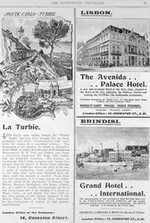 Werbung für La Turbie Restaurant, The Avenida Palace Hotel und das Grand Hotel International, aus Seite 59 von 