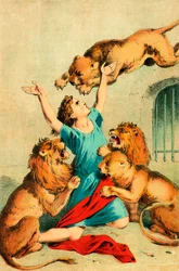 Agapitus den wilden Tieren vorgeworfen