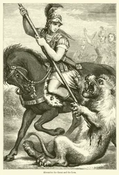 Alexander der Große und der Löwe (Stich)
