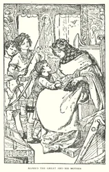 Alfred der Große und seine Mutter (Lithografie)