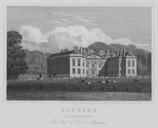 Althorp, Northamptonshire, der Sitz von Earl Spencer (Gravur)