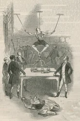 Amidi Neuporte, die große niederländische Equilibristin, Flaschenkunststück bei Astley