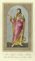 Ein anglo-normannischer Edelmann des 11. Jahrhunderts in seiner Staatskleidung