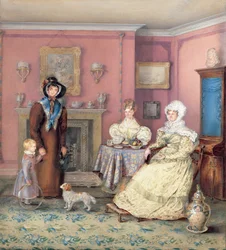 Ein englisches William IV Wohnzimmer im Spätsommer, ca. 1830