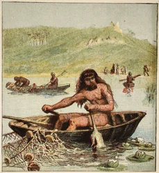 Alter Brite in seinem Boot, veröffentlicht 1890
