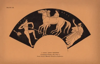 Antike griechische Erziehung: Eine Reitstunde, Aufsitzen