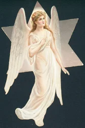 Leuchtender Engel, Weihnachtskarte