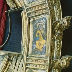 Engel, der die Flöte spielt, Detail vom Krummstab von William of Wykeham (ca. 1320-1404)