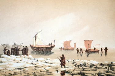 Arktisches Reisen, Illustration aus Voyage to Baffins Bay and Barrow Straits...