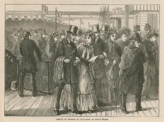 Ankunft der Parlamentsmitglieder am St. Pauls Wharf