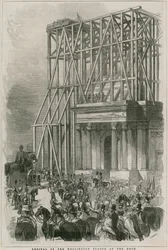 Ankunft der Wellington-Statue am Bogen, Hyde Park Corner, London