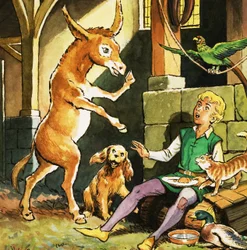 Esel auf den Hinterbeinen