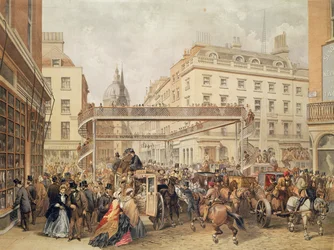 Am Fuße des Ludgate Hill, London, veröffentlicht und gedruckt von Kell Brothers, ca. 1860er Jahre