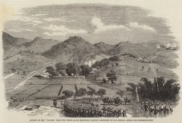 Angriff auf die "Braves" in der Nähe des Weißen Wolkenbergs, Kanton