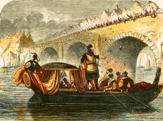 Versuch, das Lastschiff von Eleonore, Königin von Heinrich III., an der Londoner Brücke zu versenken